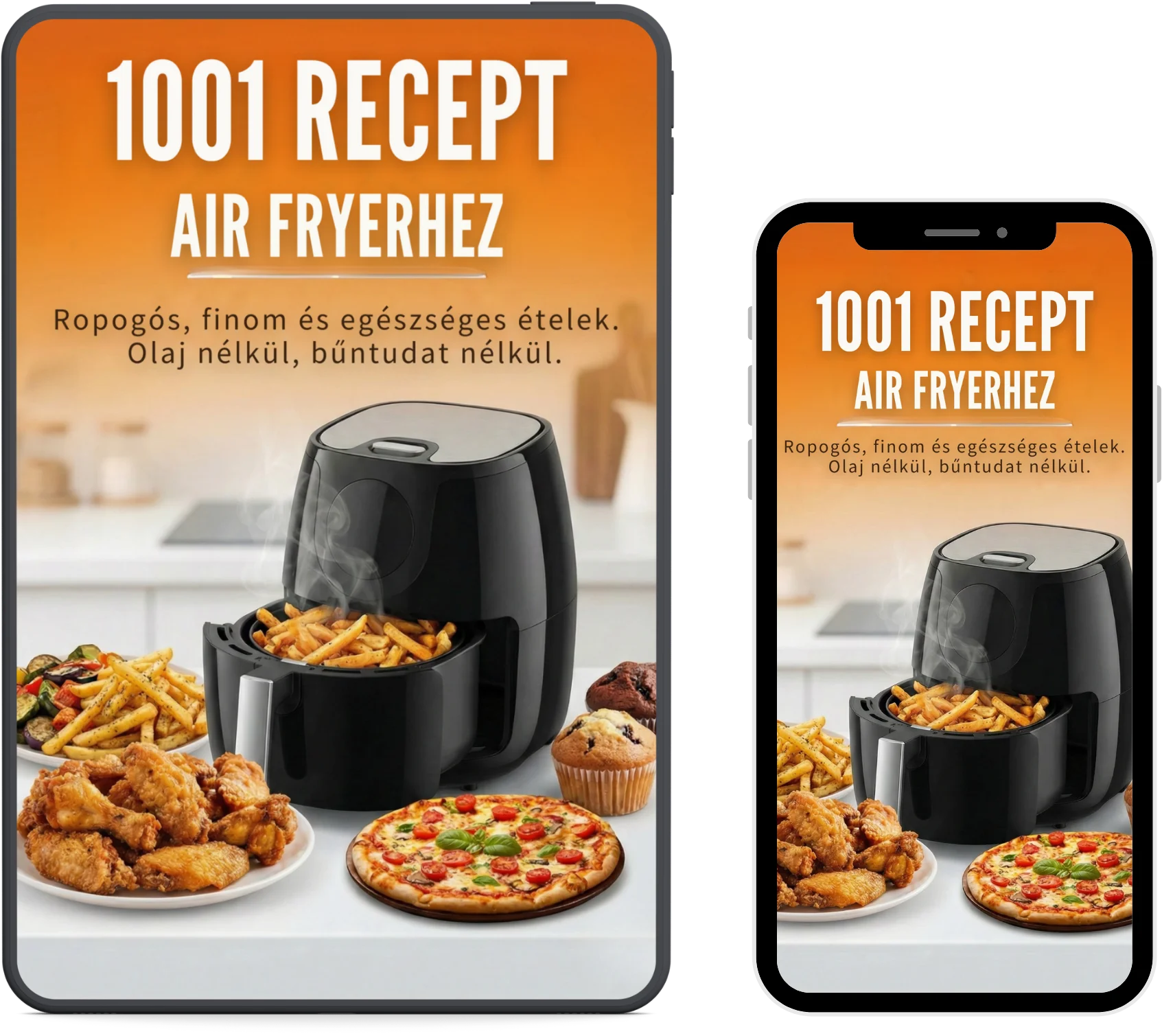 Mockup e-bok: 1001 hälsosamma recept för Air Fryer